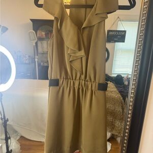 RACHEL Rachel Roy Tan size 4 Ruffle Mini Dress
